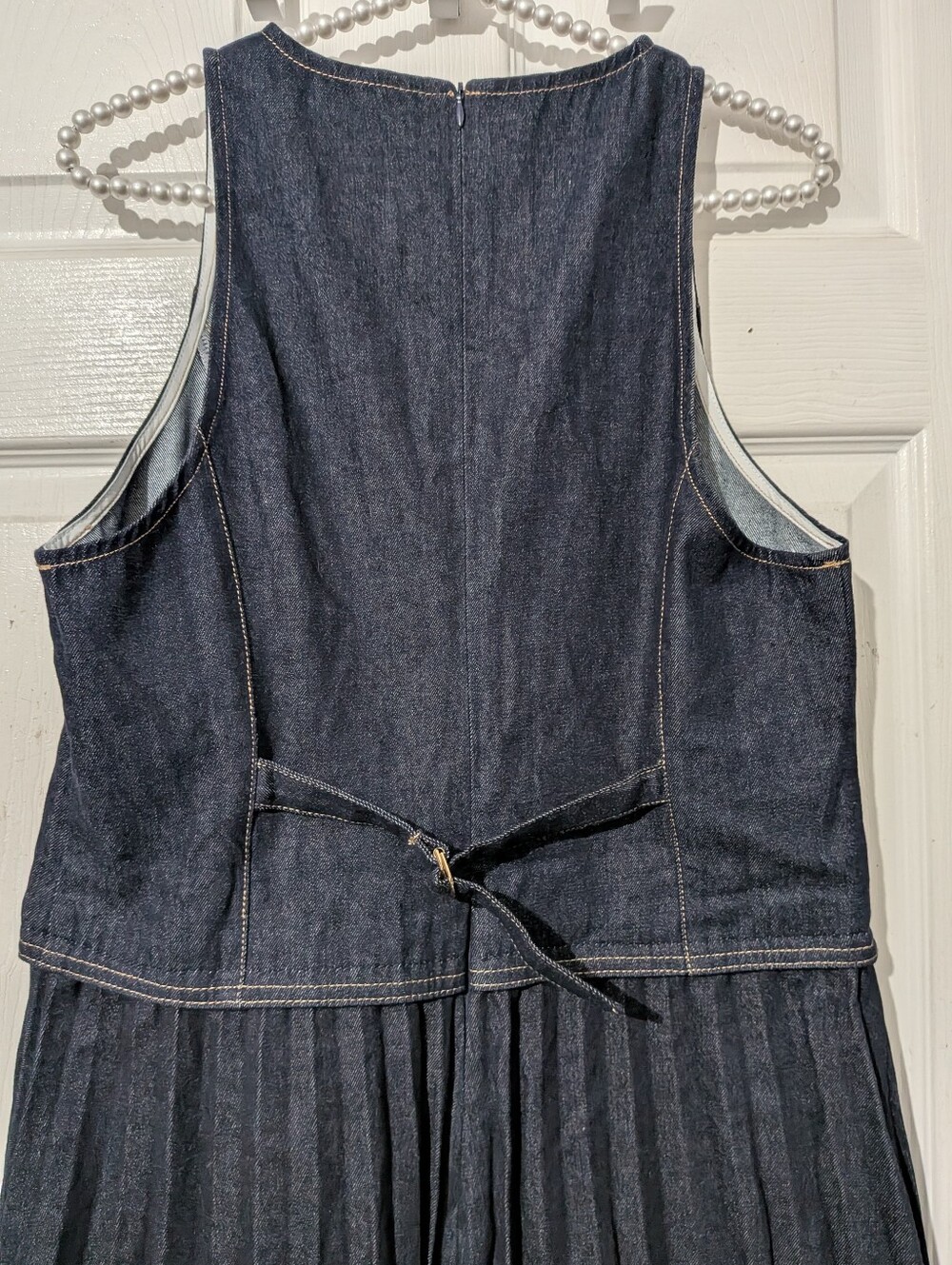 Commense Denim Sleeveless Pleated Mini Dress - Picture 10 of 16